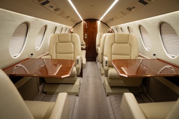 Anderson Air Falcon 50EX C-FTTR Interior (4) Front to Back with Tables (Small)